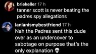 Screenshots of fans' comments on Instagram (Images from - Instagram.com/@talkinbaseball_)